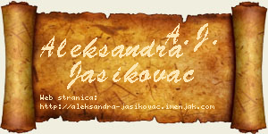 Aleksandra Jasikovac vizit kartica